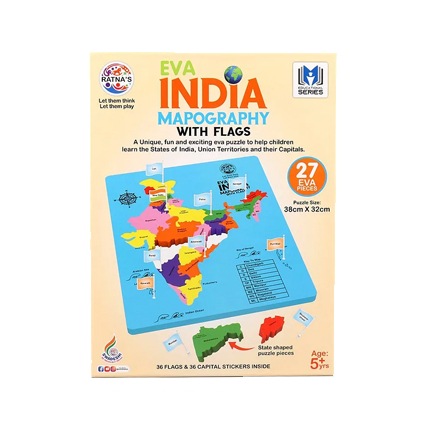 Ratnas Eva India Mapography With Flags Puzzle Game